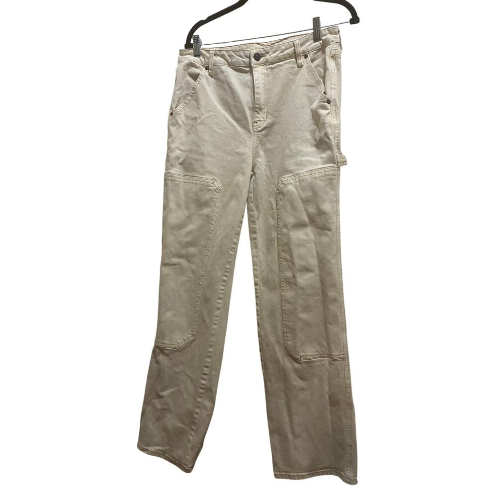Cleo + Wolf High Rise Relaxed Straight Jeans Natural Utility Carpenter 29x32